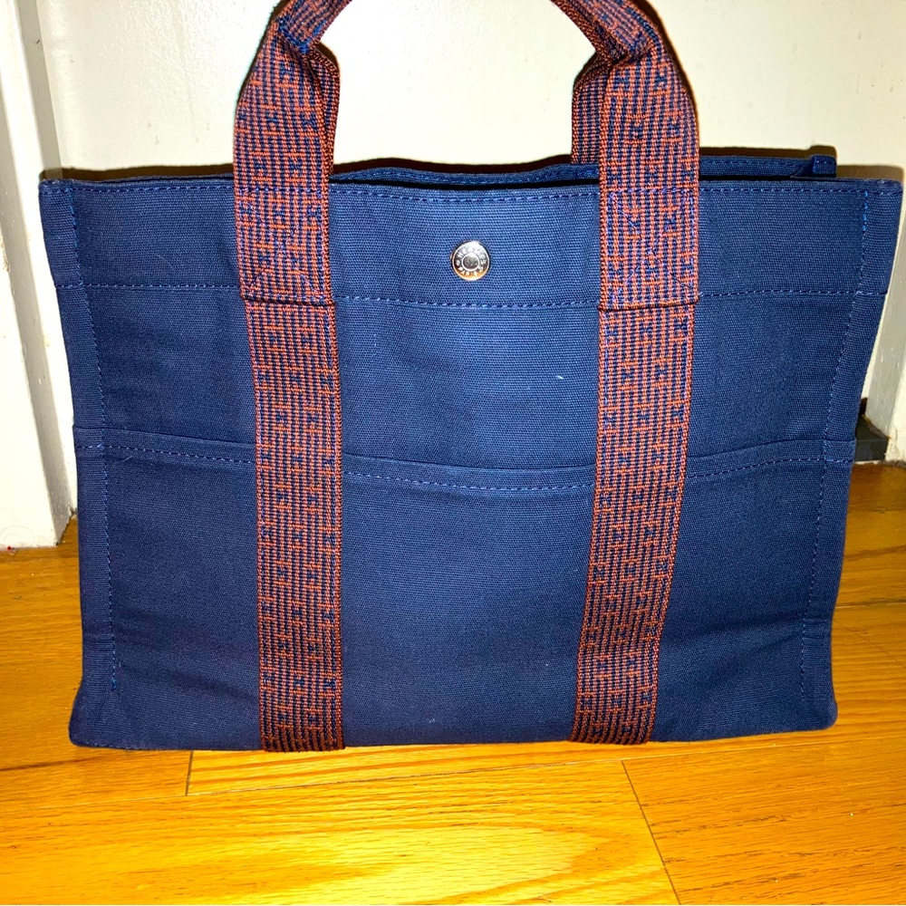 Hermès Toile Fourre-Tout PM. Blue